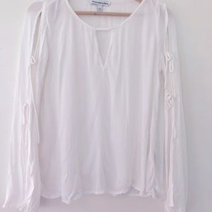 Abercrombie and Fitch White Women Long Sleeve Blouse
